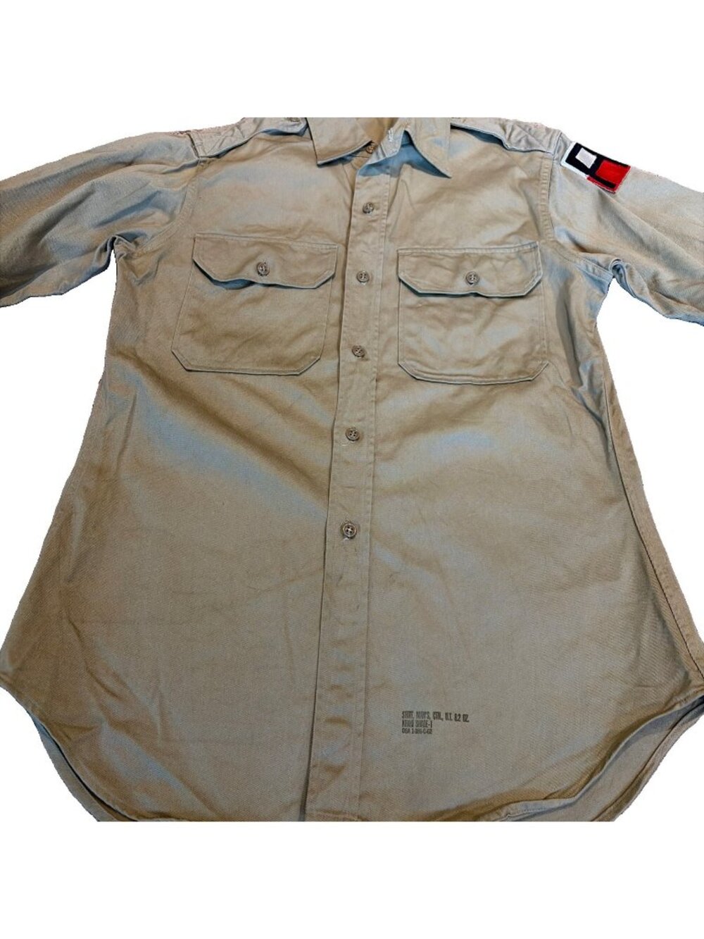 Vtg World War II US Army Shirt 15x33 1st Division Army Military Patch Uniform